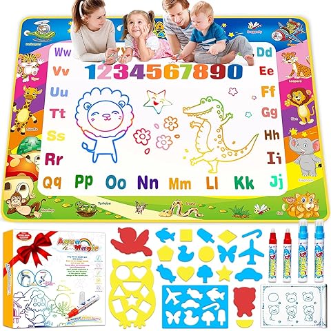 Water Doodle Mat- Kids Painting Writing Doodle Board Toy - Color Drawing Mat Bring Magic Pens Educational Toys